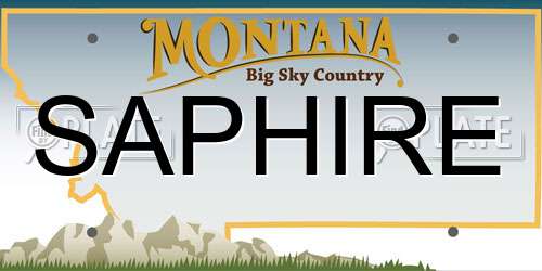 SAPHIRE Montana License Plate