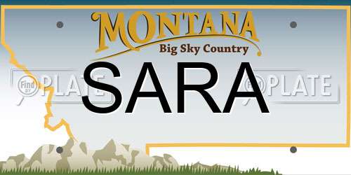 SARA Montana License Plate