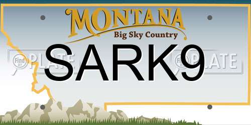 SARK9 Montana License Plate