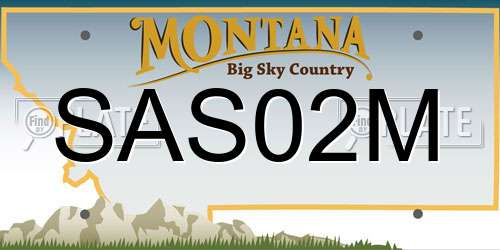 SAS02M Montana License Plate