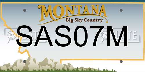 SAS07M Montana License Plate