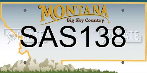 SAS138 Montana License Plate
