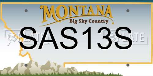 SAS13S Montana License Plate
