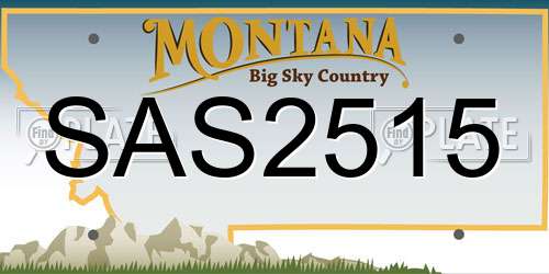 SAS2515 Montana License Plate