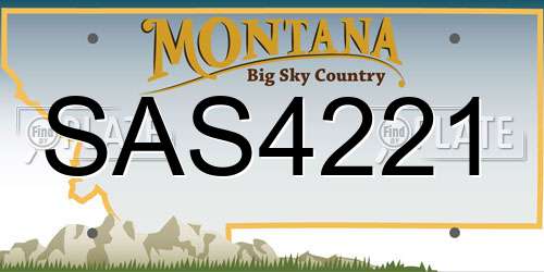 SAS4221 Montana License Plate