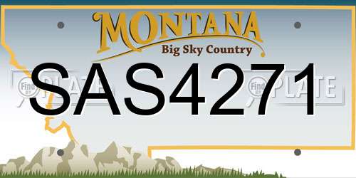 SAS4271 Montana License Plate