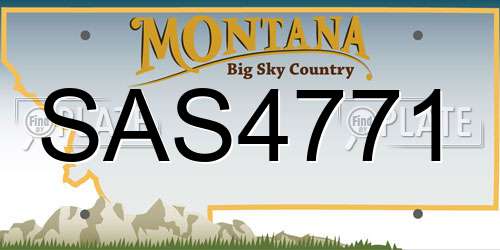 SAS4771 Montana License Plate
