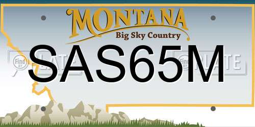 SAS65M Montana License Plate
