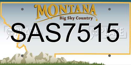 SAS7515 Montana License Plate