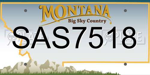 SAS7518 Montana License Plate