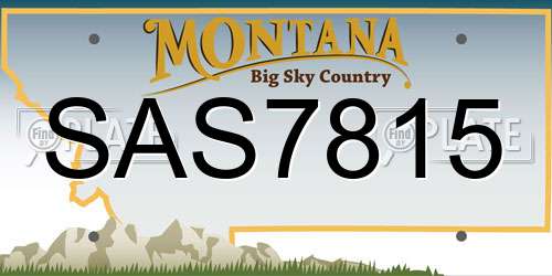 SAS7815 Montana License Plate