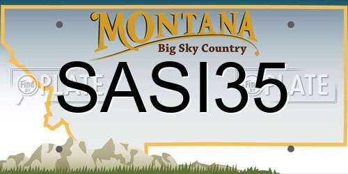 SASI35 Montana License Plate