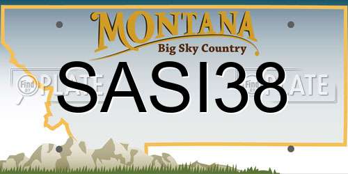 SASI38 Montana License Plate