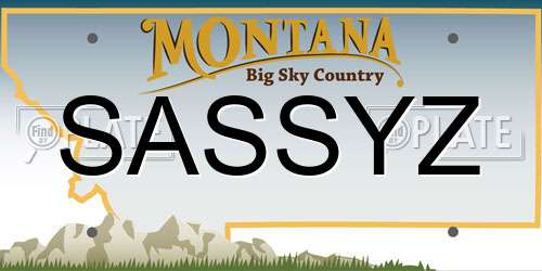 SASSYZ Montana License Plate