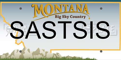 SASTSIS Montana License Plate