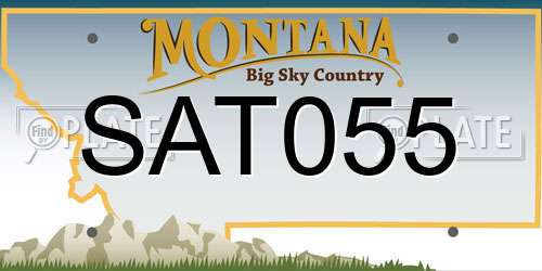 SAT055 Montana License Plate