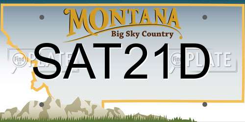 SAT21D Montana License Plate