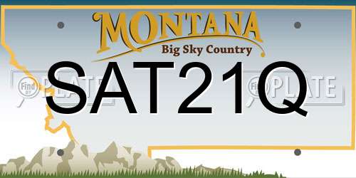 SAT21Q Montana License Plate
