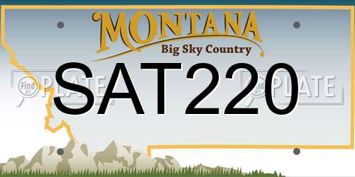 SAT220 Montana License Plate