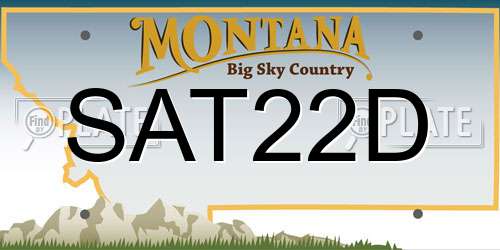 SAT22D Montana License Plate