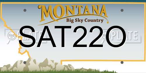 SAT22O Montana License Plate
