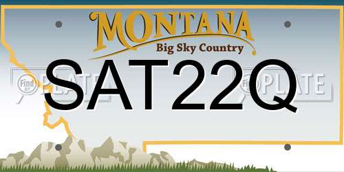 SAT22Q Montana License Plate