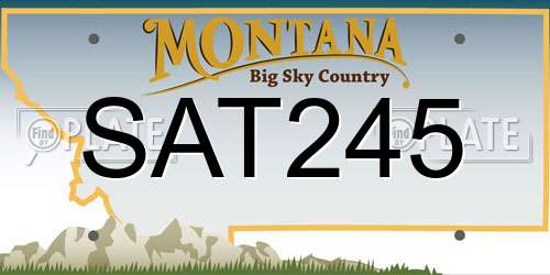 SAT245 Montana License Plate