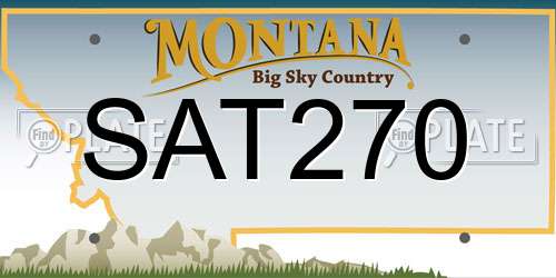 SAT270 Montana License Plate