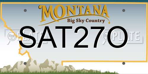 SAT27O Montana License Plate