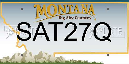SAT27Q Montana License Plate