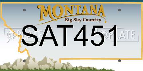 SAT451 Montana License Plate