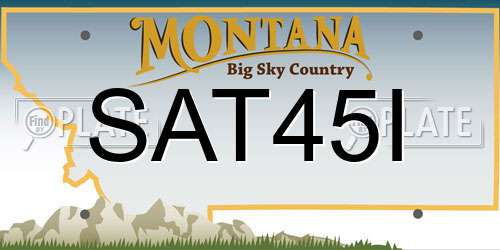 SAT45I Montana License Plate