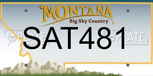 SAT481 Montana License Plate