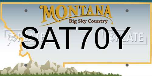 SAT70Y Montana License Plate