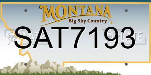 SAT7193 Montana License Plate