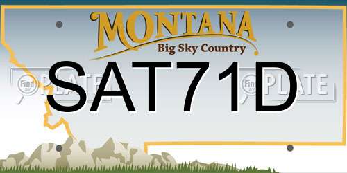 SAT71D Montana License Plate