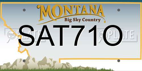 SAT71O Montana License Plate