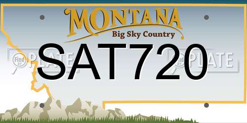 SAT720 Montana License Plate