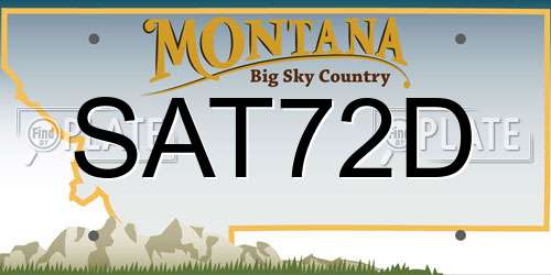 SAT72D Montana License Plate
