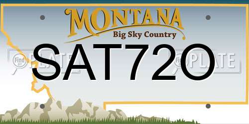SAT72O Montana License Plate