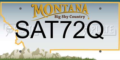 SAT72Q Montana License Plate