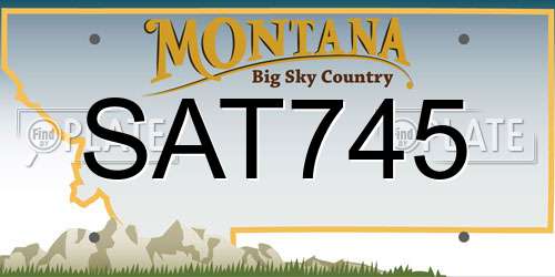 SAT745 Montana License Plate