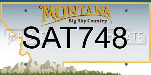 SAT748 Montana License Plate
