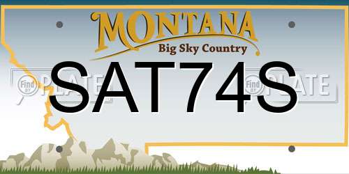 SAT74S Montana License Plate