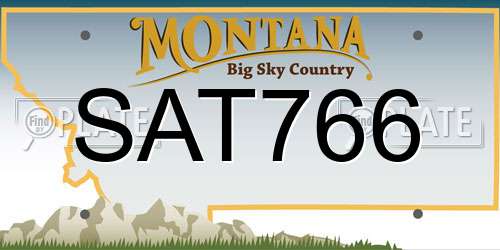 SAT766 Montana License Plate