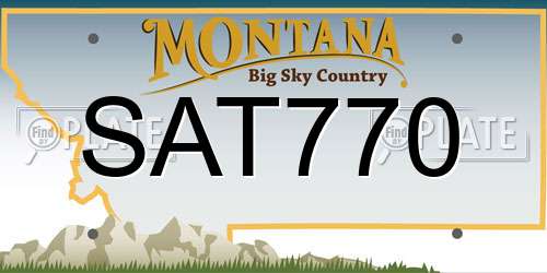 SAT770 Montana License Plate