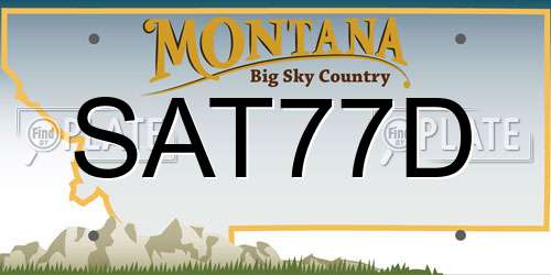 SAT77D Montana License Plate