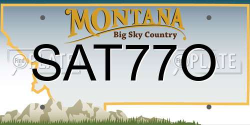 SAT77O Montana License Plate