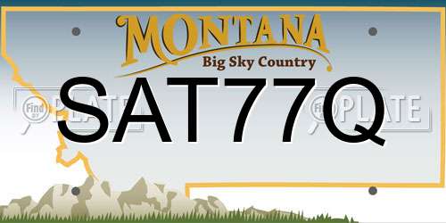 SAT77Q Montana License Plate