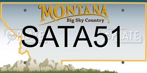 SATA51 Montana License Plate